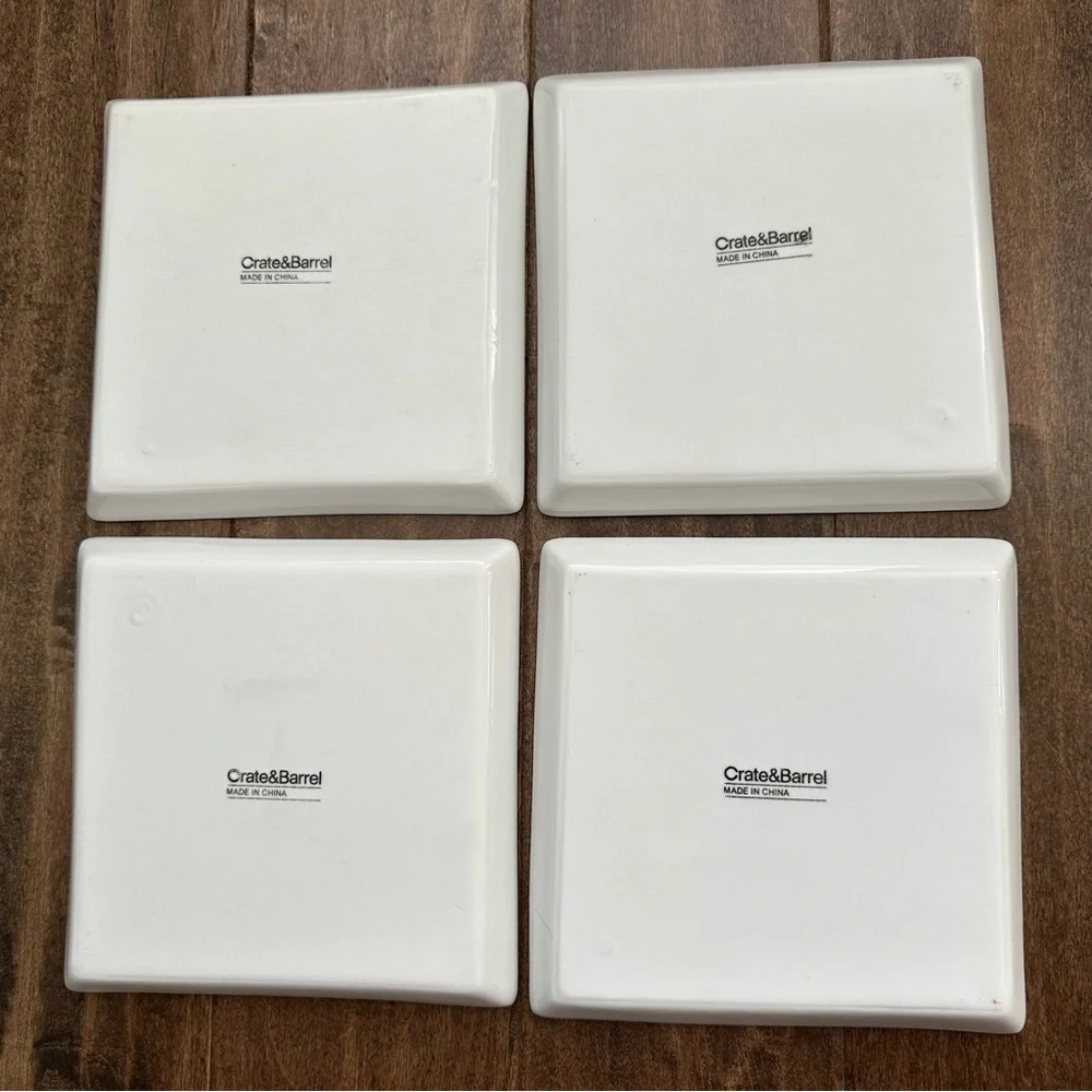 Four Crate and Barrel Penguin Holiday | Winter Snack or Appetizer Plates